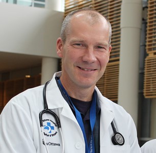 a person in a white coat