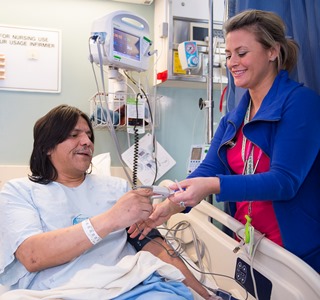 a person in a hospital bed