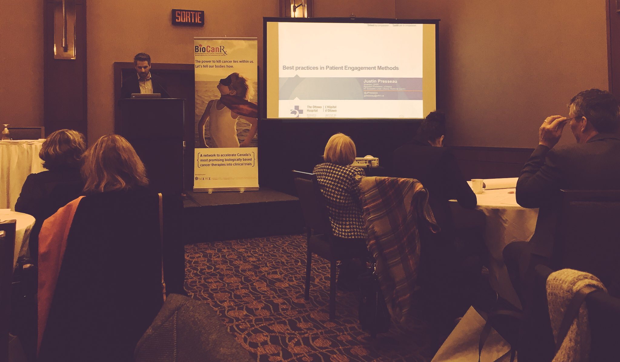 2017 - Justin Presseau speaks at BioCanRx Patient Engagement Forum.JPG