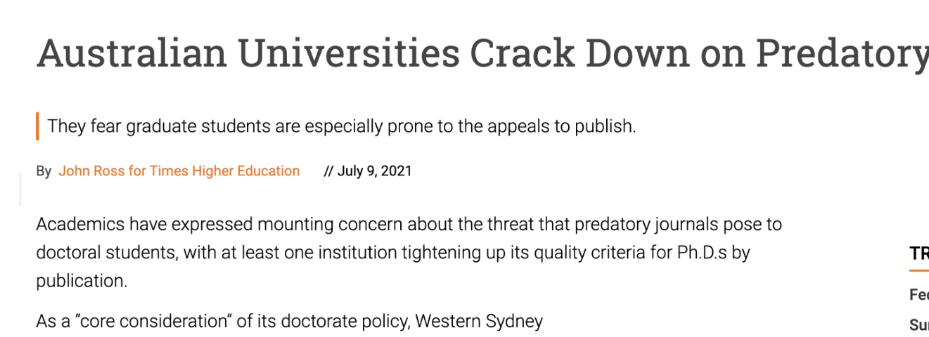 Australian Universities Crack Down on Predatory Journals