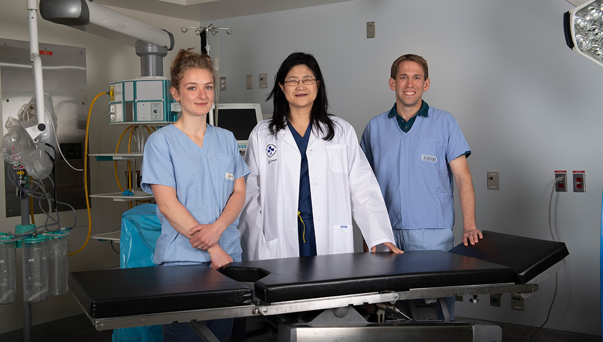 Dr. Annemarie Dedek, Dr. Eve Tsai and Dr. Mike Hildebrand